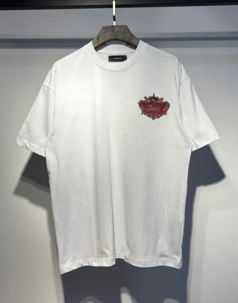 Amiri Logo Embroidered White T-Shirt - 14