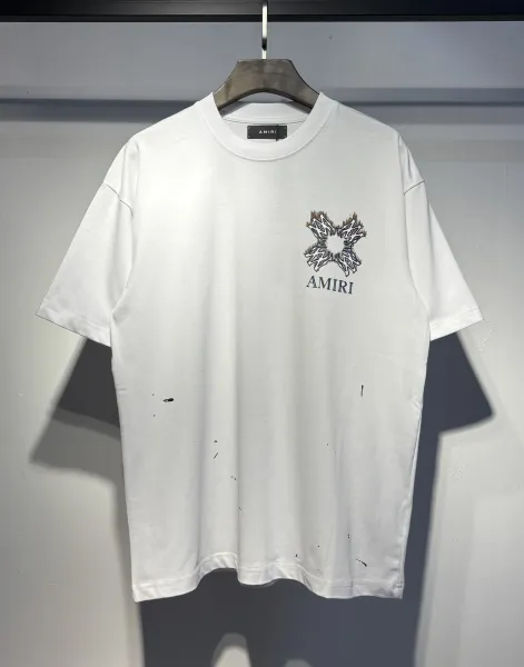 Amiri Logo Embroidered White T-Shirt - 21