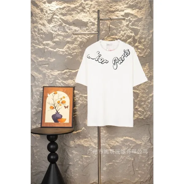 Dior Paris Script Print White T-Shirt - 1