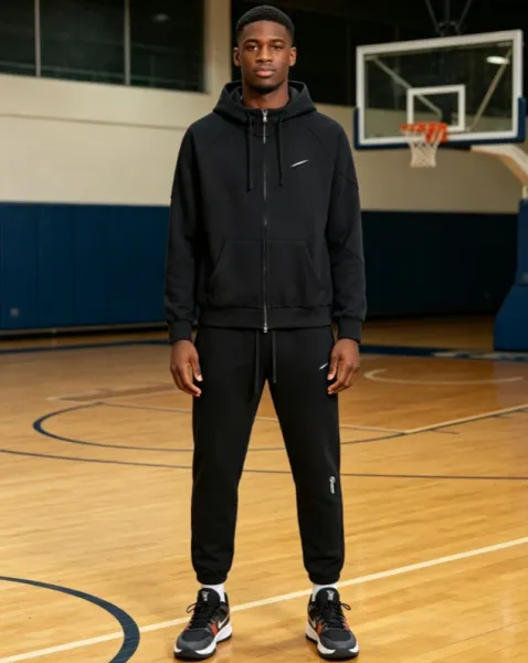 Nike Hoodie and Sweatpants Set Black Activewear Tracksuit - 1