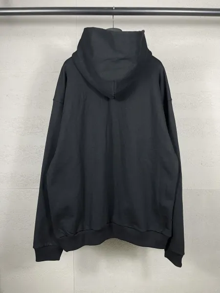Balenciaga Distressed Logo Hoodie Black - 34