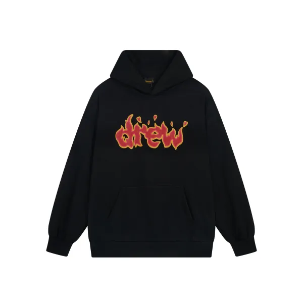 Drew House Flame Logo Hoodie Black - 1