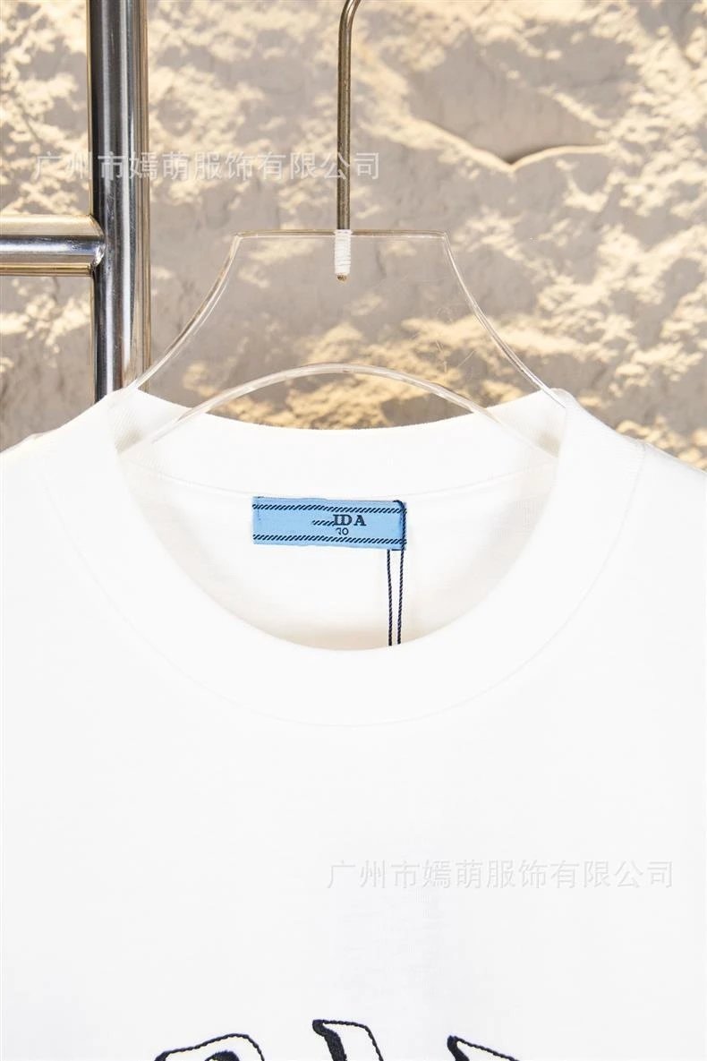 Prada Triangle Logo White T-Shirt Tops.t Shirts - 4