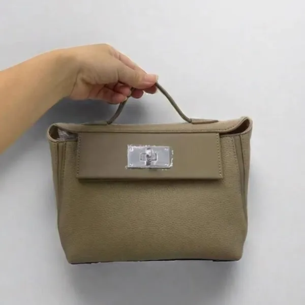 Design Mini Top-Handle Satchel Beige Handbag - 1