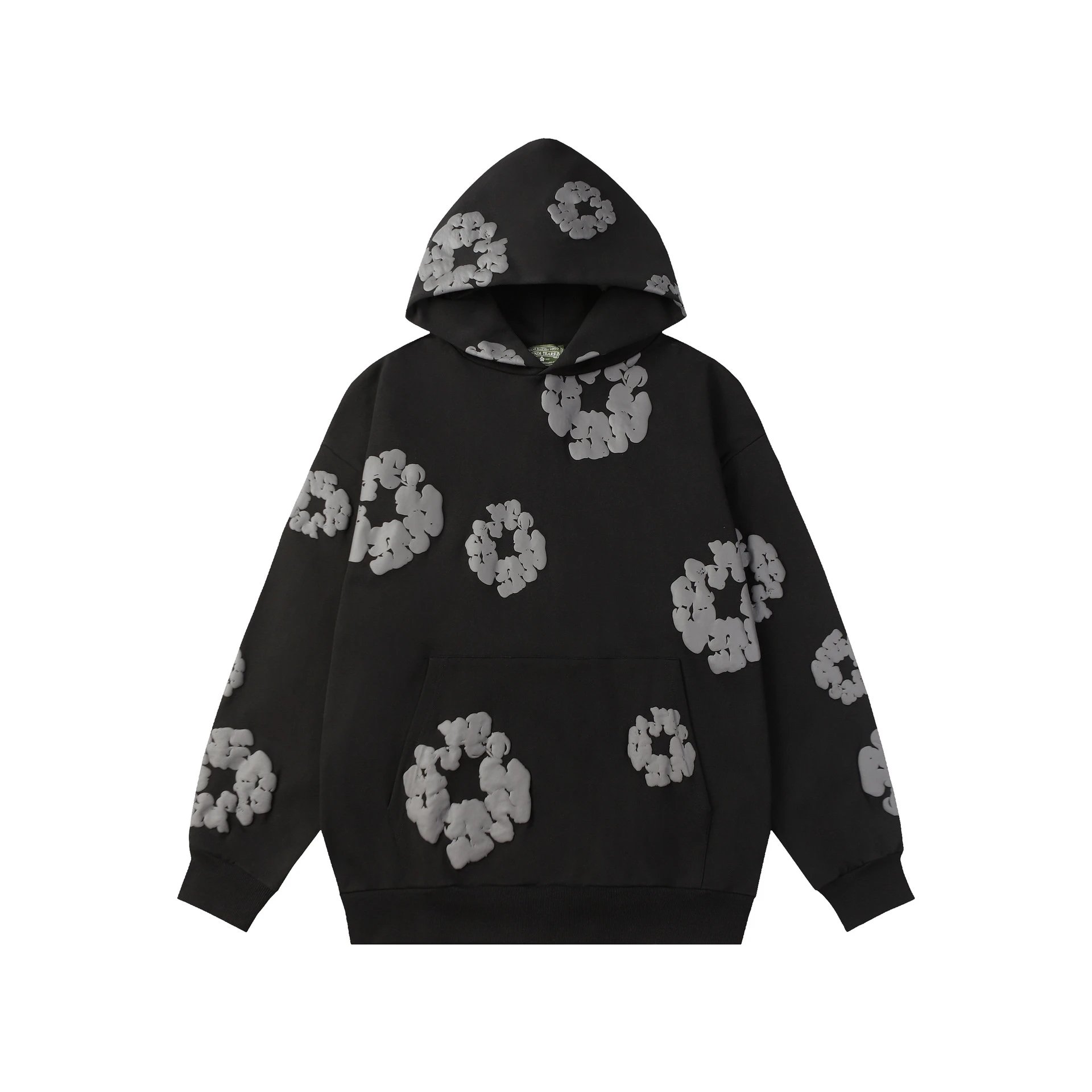 Design Floral Flame Print Oversized Hoodie White - 14