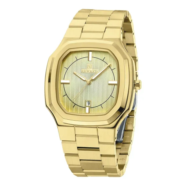 Design Reward Octagon Gold Tone Quartz Watch Watches - 1