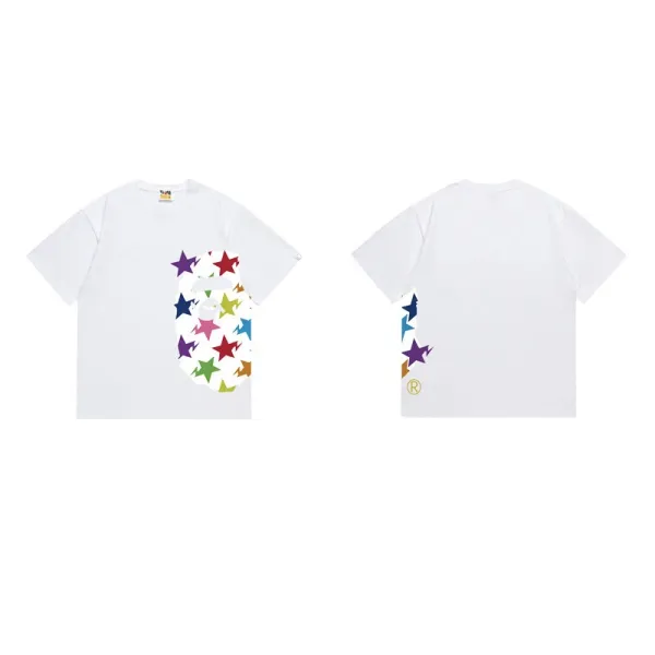 A Bathing Ape Star Print T-Shirt White - 1