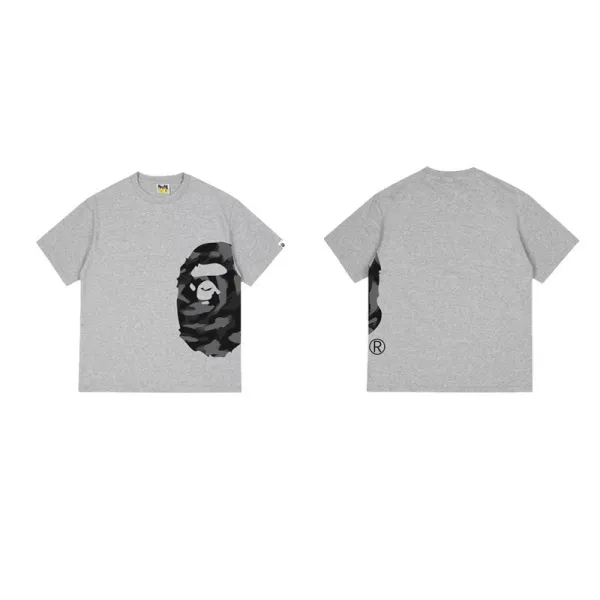 A Bathing Ape Camo Ape Head T-Shirt Gray - 1