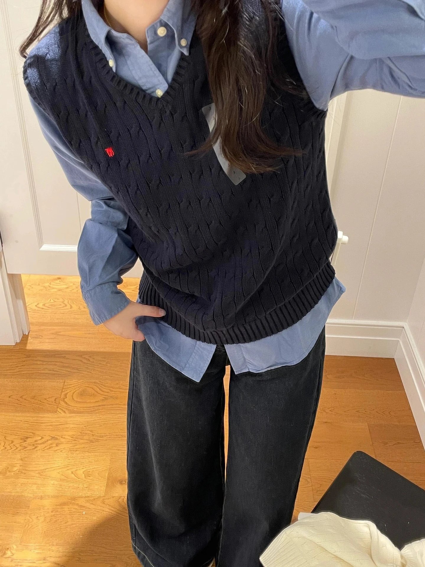Polo Ralph Lauren Cable Knit Vest Gray Sweater Vest Vest Top - 13