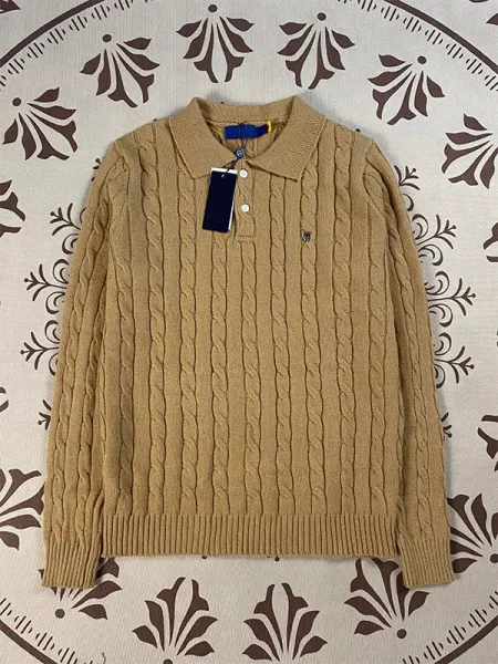 Polo Ralph Lauren Cable Knit Polo Sweater Beige - 1