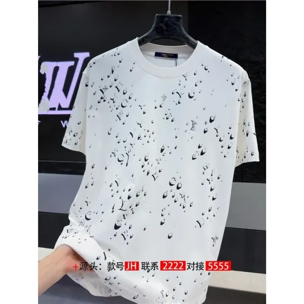 Design Abstract Print White T-Shirt - 1