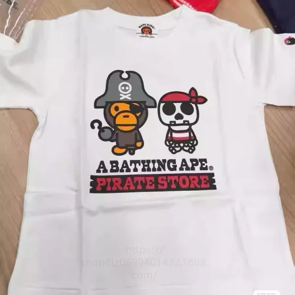 A Bathing Ape Pirate Store Graphic T-Shirt White - 1
