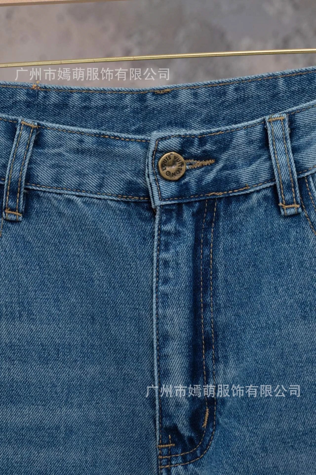 Design Denim Shorts Black with Embroidered Logo - 9