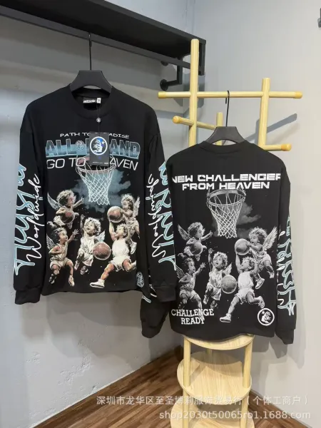 Design NEUSTAR Angel Basketball Long Sleeve Tee Black T-Shirts - 1