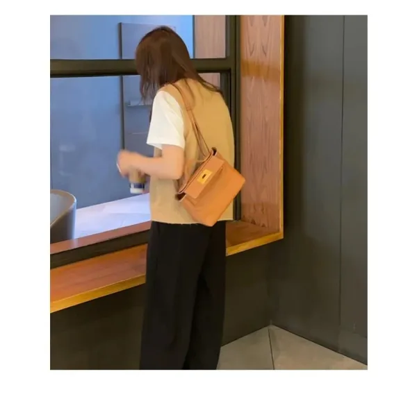 Design Mini Top-Handle Satchel Beige Handbag - 4