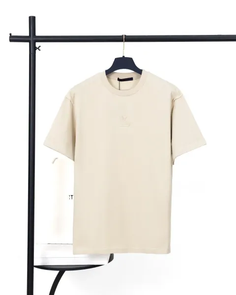Louis Vuitton Embossed LV Logo T-Shirt Beige - 1