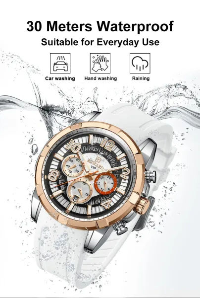Design Reward VIP Chronograph Light Blue Silicone Strap Watch Watches - 9