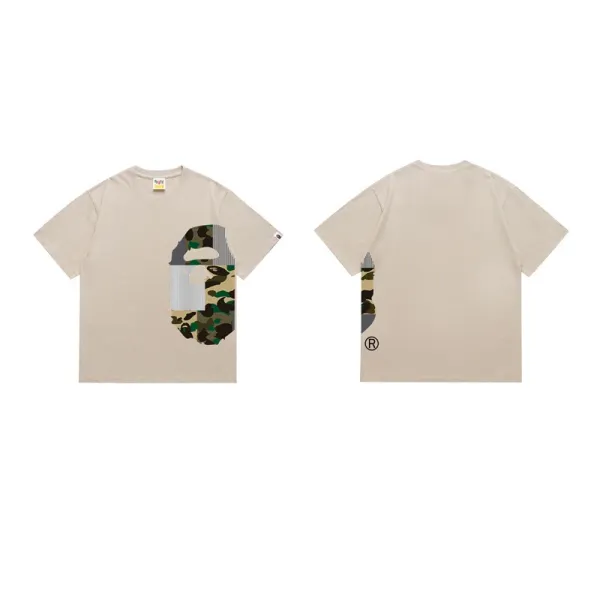 A Bathing Ape Camo Ape Head Graphic T-Shirt Beige - 1