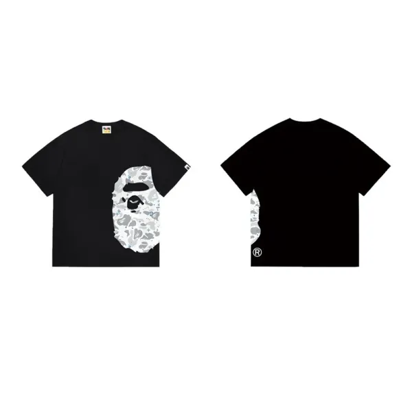 A Bathing Ape Camo Ape Head Graphic T-Shirt Black - 1