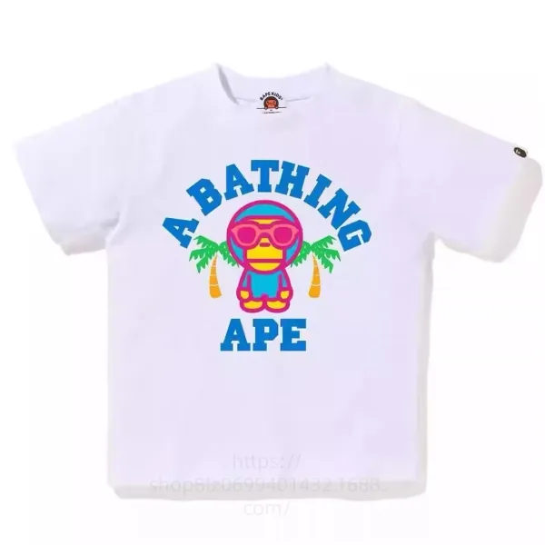 A Bathing Ape Kids Palm Tree Ape T-Shirt White - 1