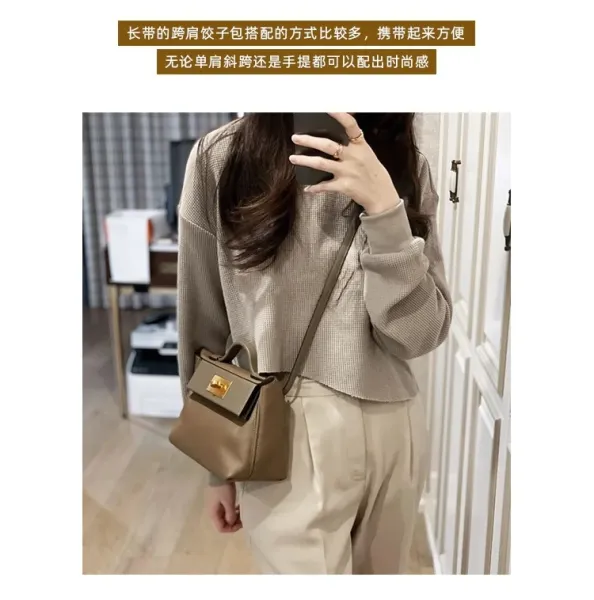 Design Mini Top-Handle Satchel Beige Handbag - 16