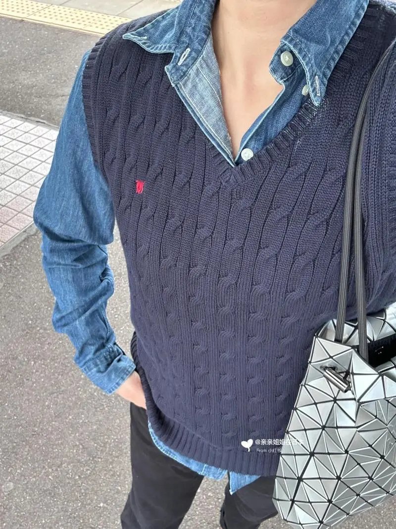 Polo Ralph Lauren Cable Knit Vest Gray Sweater Vest Vest Top - 8