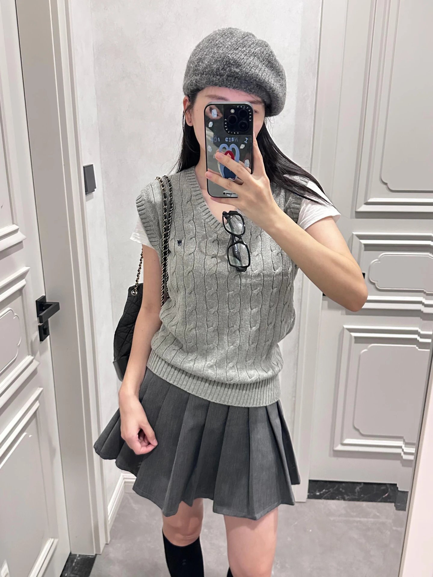 Polo Ralph Lauren Cable Knit Vest Gray Sweater Vest Vest Top - 18