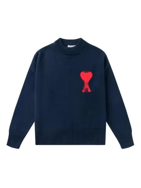 AMI Paris Heart Knit Sweater Forest Green - 5