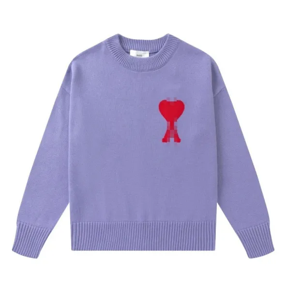 AMI Paris Heart Knit Sweater Forest Green - 9