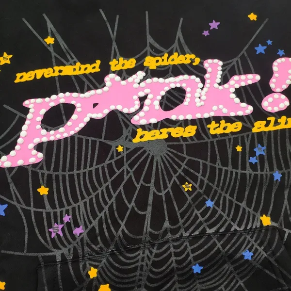 Spider! Starry Graphic Sweatpants Pink - 5