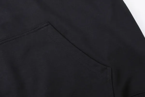 Balenciaga Distressed Logo Hoodie Black - 8