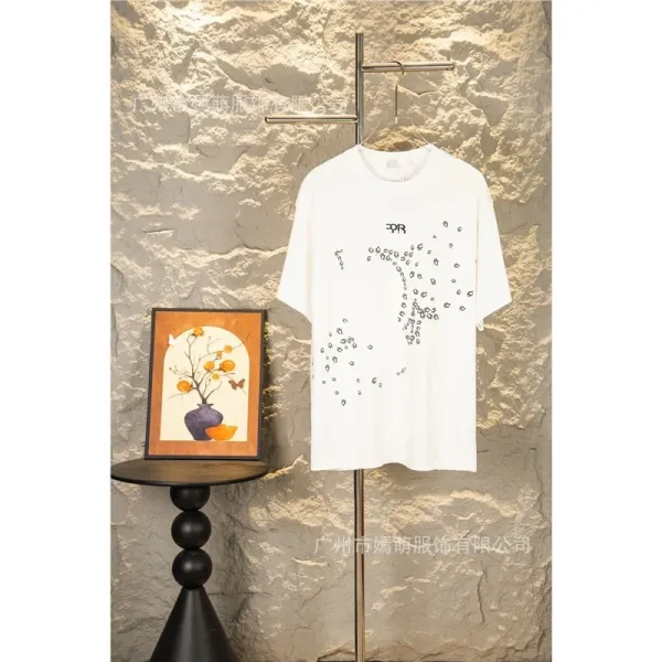Design Abstract Print White T-Shirt - 1