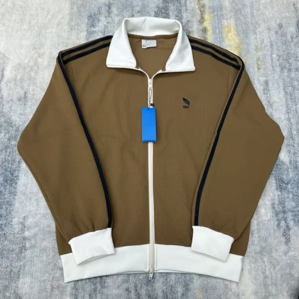 Adidas Originals Track Jacket Brown and White Outerwear - 5