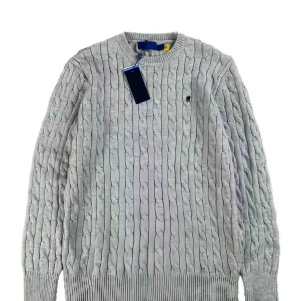 Polo Ralph Lauren Cable Knit Crewneck Sweater Gray - 1