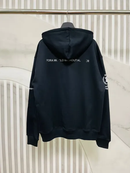 Balenciaga Distressed Logo Hoodie Black - 48