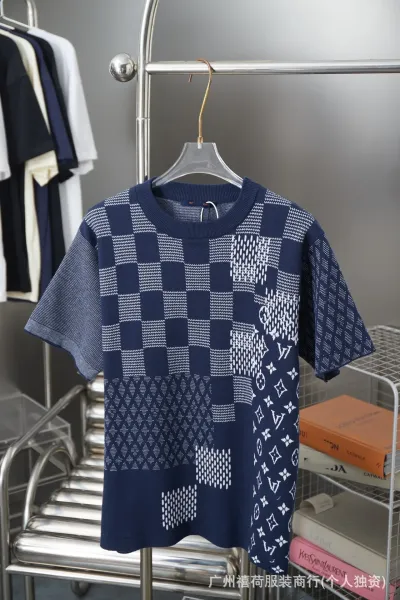 Louis Vuitton Patchwork Knit T-Shirt Navy - 15
