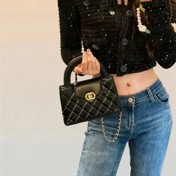Chanel Mini Flap Bag Black Quilted Leather Handbag - 1