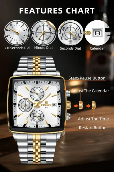 Design Reward VIP Chronograph Black and Gold Stainless Steel Watch Watches - 11