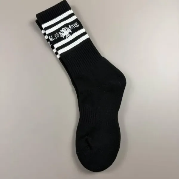 Chrome Hearts Stripe Socks Black - 1