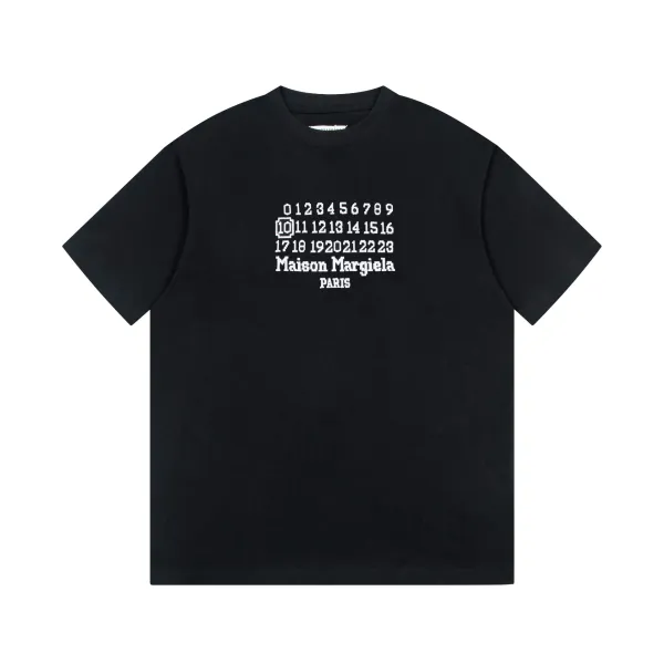 Maison Margiela Numeric Print Black T-Shirt - 39