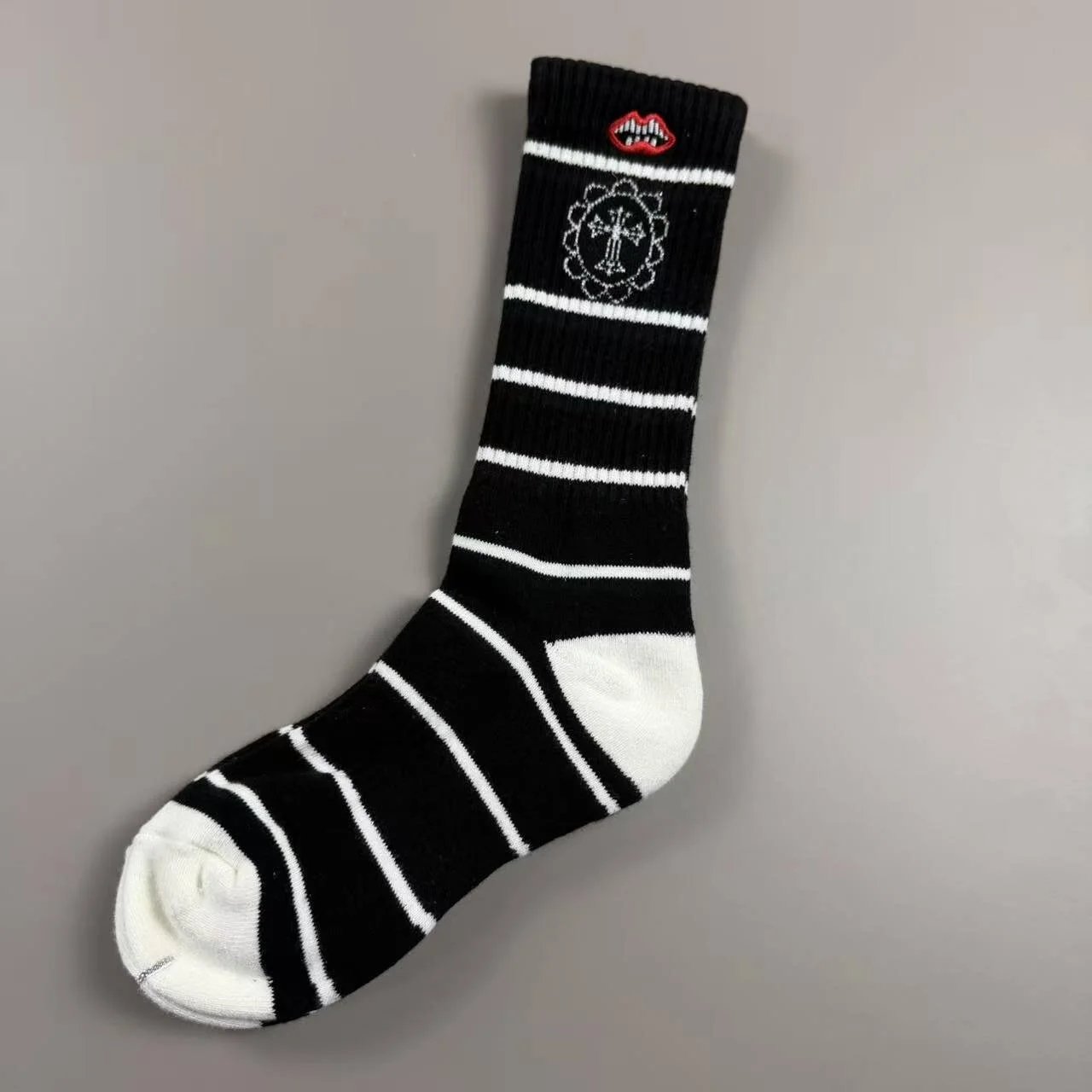 Chrome Hearts Crew Socks White / Black - 7