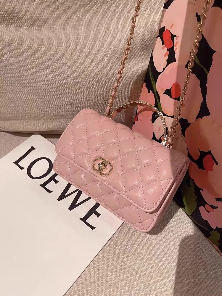 Chanel Mini Flap Bag with Pearl-Embellished Handle in Ivory Handbags - 15