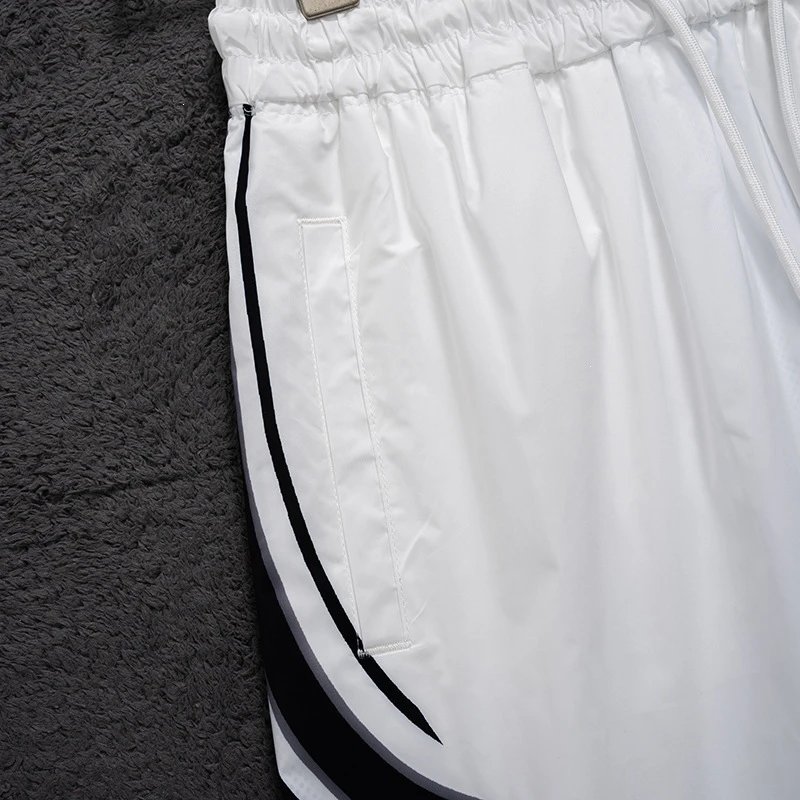 Design V-Print Drawstring Shorts White Multicolor - 9