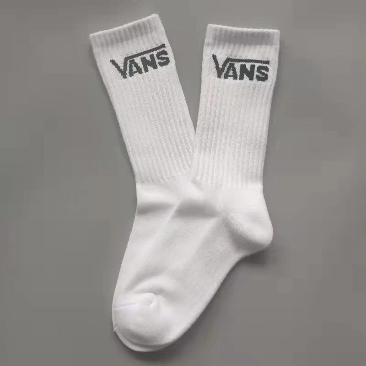Vans Classic Logo Crew Socks in Pastel Blue, Orange, and Lime Green - 4