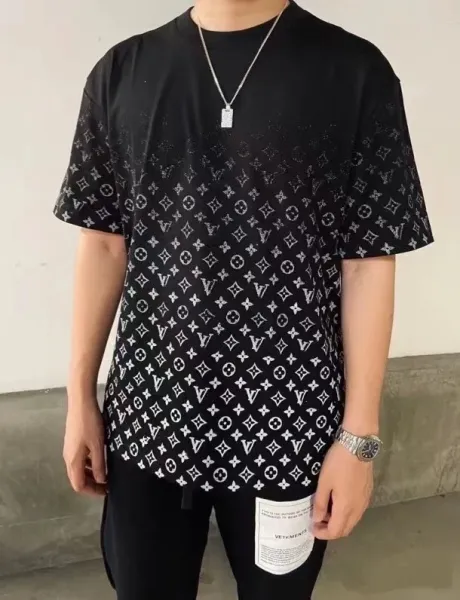 Louis Vuitton Embroidered Monogram T-Shirt Black - 7
