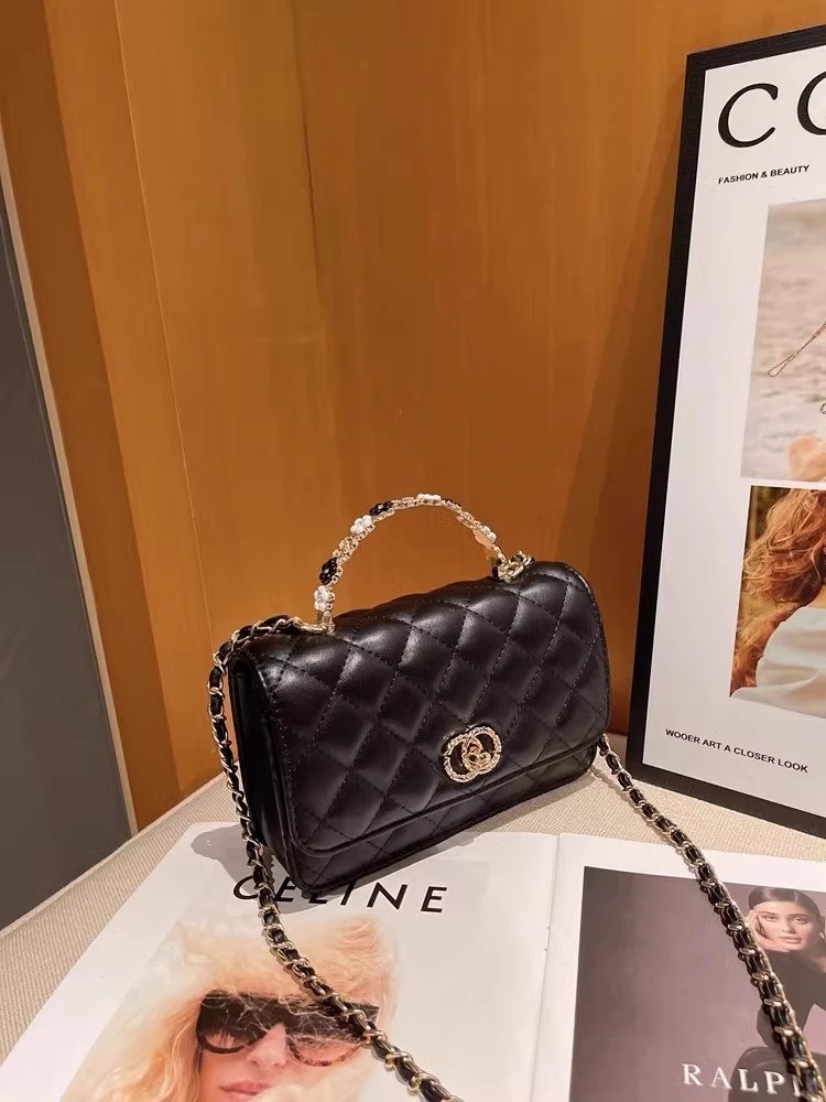 Chanel Mini Flap Bag with Pearl-Embellished Handle in Ivory Handbags - 26