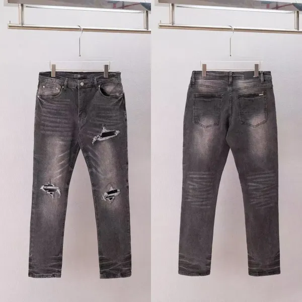 Amiri Distressed Slim Fit Gray Jeans - 1