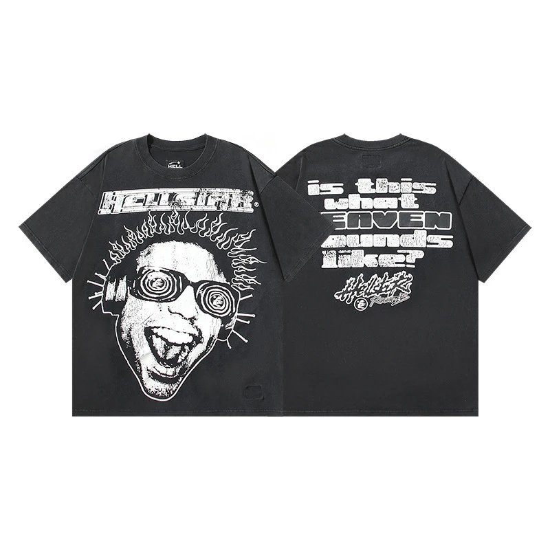 HELL Hellstar Graphic Print Oversized T-Shirt Black
