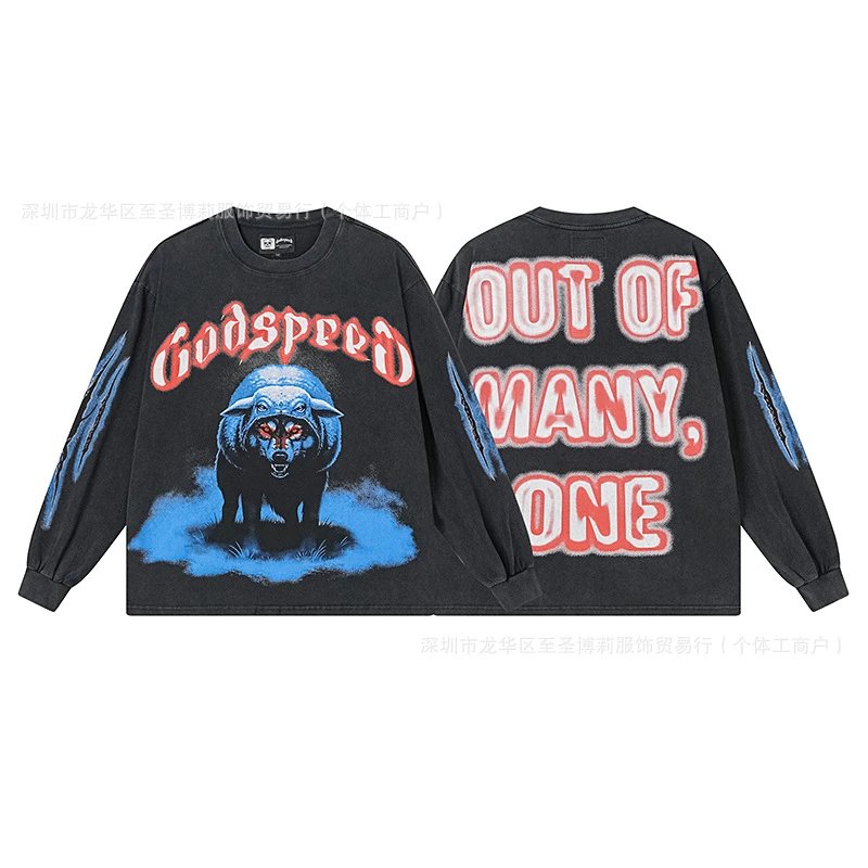 Godspeed Out of Many, One Graphic Long-Sleeve T-Shirt Black