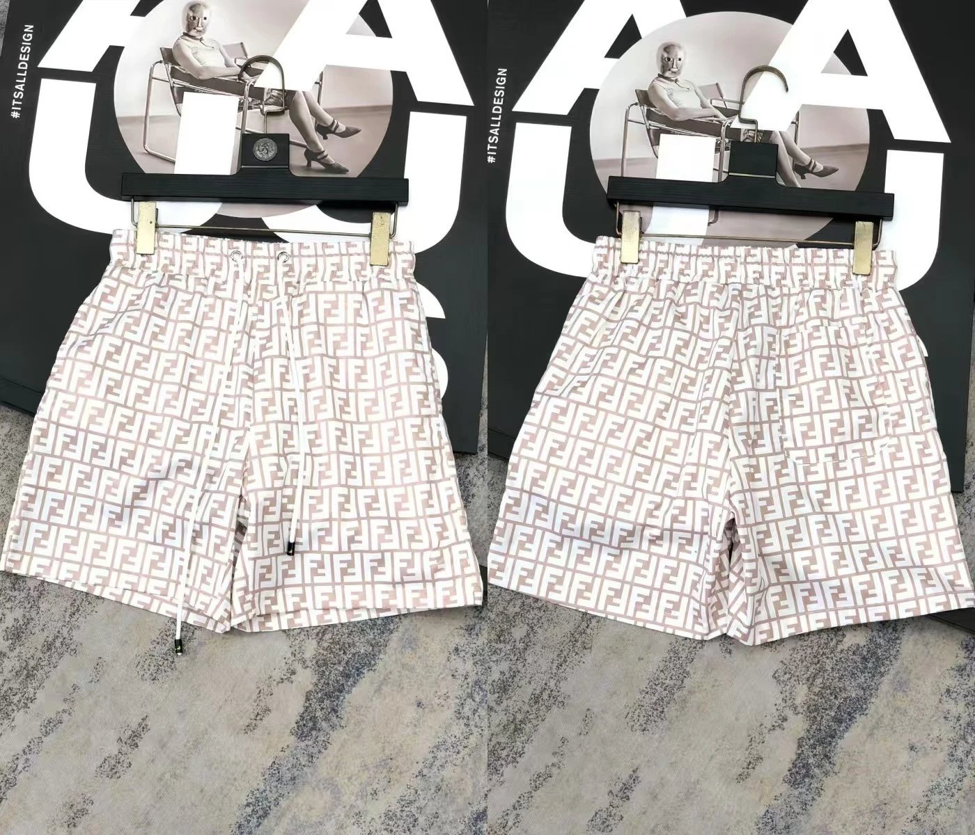 Fendi FF Logo Swim Shorts White - 4